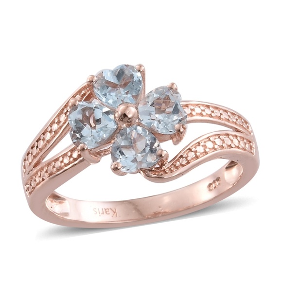 Jewelry - Sky Blue Topaz Flower Bypass Ring